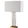 Lámpara de mesa de cristal con base de metal de 28 "