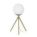 Lampara de mesa dorada tipo tripode 14"