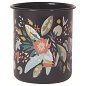 Porta lapicero color negra con diseño floral