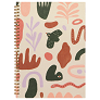 Cuaderno de espiral decorativo floral  color crema