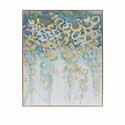 Pintura de oleo en tono dorado plateado y verdes 61 x 51"