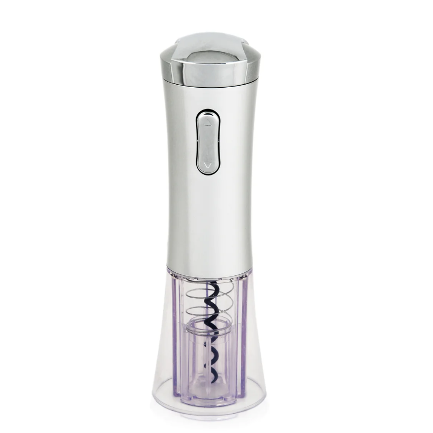 Sacacorcho Electrico para Botella de Vino Recargable, Plateado