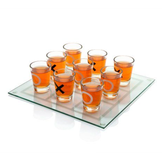 Tablero De Vidrio Con 9 Shots de «X y 0»