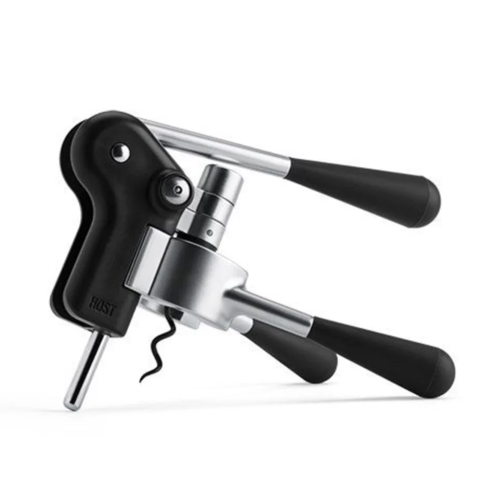 Sacacorcho de Palanca Metálico y Negro