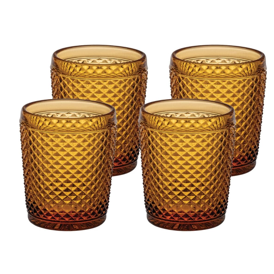Set de 4 Vasos Cortos para Whisky Ambar, Bicos