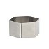 Set 6 aros para servilletas metalico diseno de hexagono color silver 2"x2"