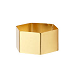 Set 6 aros para servilletas metalico diseno de hexagono color dorado 2"x2"