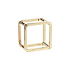 Set 6 aros para servilletas metalico con diseno de cuadro color dorado 2"x2"