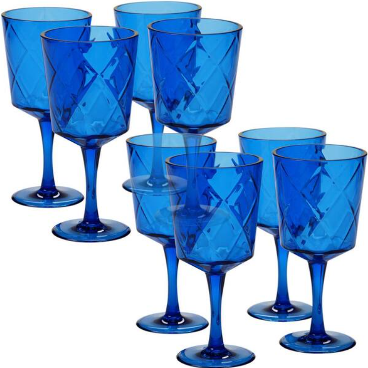 Set De 4 Copas Pequeñas Diamond Acrylic