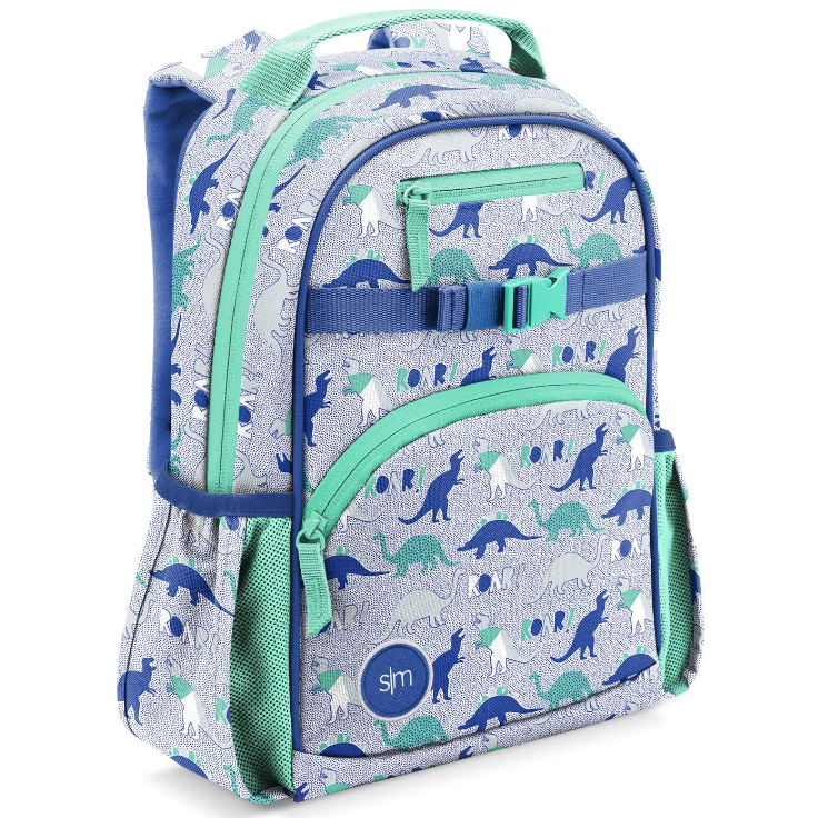 mochila infantil con diseno de dinosaurio azul y verde 7 litros