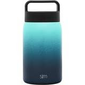 contenedor de comida de acero inoxidable celeste en degradado negro 24 oz