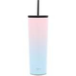 vaso clasico con pajilla rosado degradado celeste 28 oz