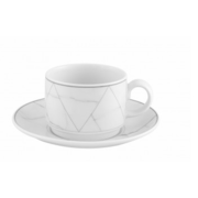 Taza de te con platillo de 23 cm de porcelana carrara hotelware