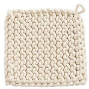 Base para articulos caliente de crochet color blanco 8"