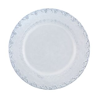 Set de 4 Platos Llano Flora, Blanco