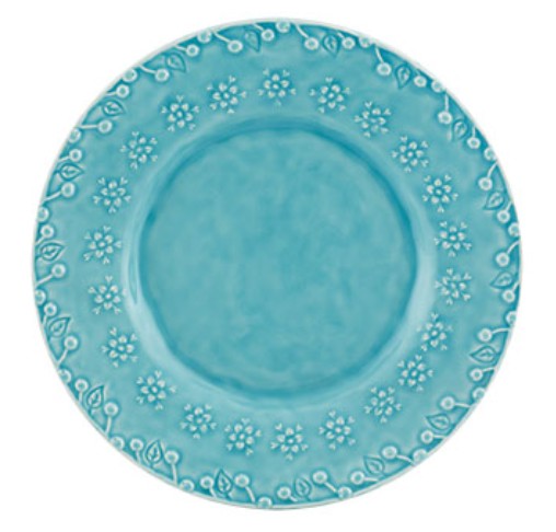 Set de 4 Platos de Postre Flora, Azul