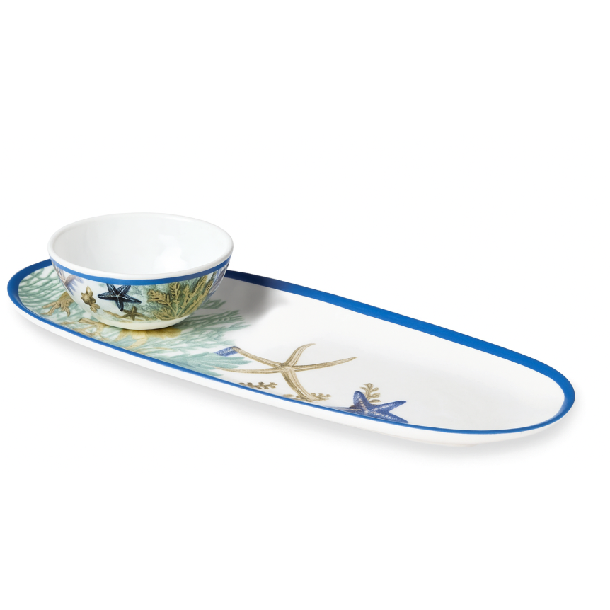 Bandeja + Cuenco para Dip, Blue Lagoon