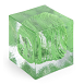 Cubo decorativo de vidrio serenity color verde en el interior dimensiones 5.5x6.5x5.5