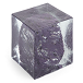 Cubo decorativo de vidrio serenity color morado en el interior dimensiones 5.5x6.5x5.5