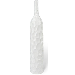 Vase decorativa de ceramica en forma de botella color blanco medidas 2.35x4.00