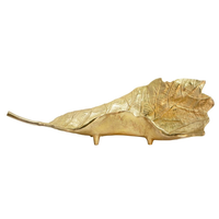 Adorno de hoja de metal color oro 21"