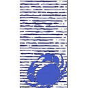 Paquete de 16 servilletas 8 1/2" x 4 1/2" diseño de cangrejo azul con lineas blancas y azules