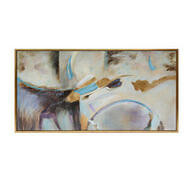 Pintura abstracta en colores café beige de 62 x 32"