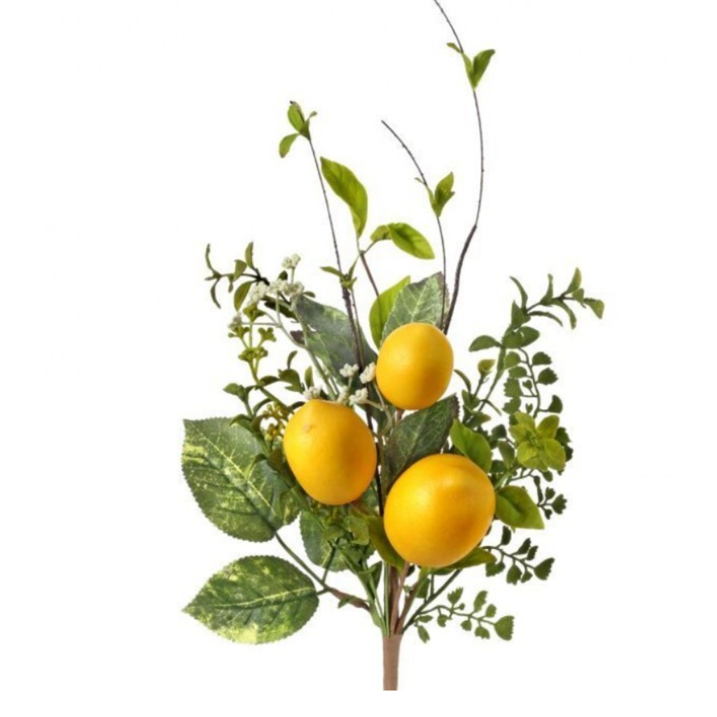 Rama artificial con limones amarillos