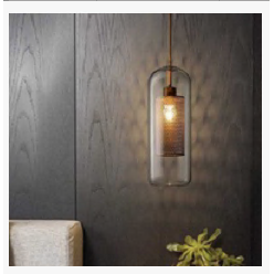 Lampara Colgante Con Domo de Cristal