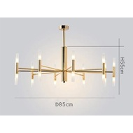 Lampara de techo de 20 luces de 85 cm x 55 cm  g4 en color dorado