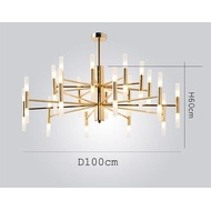 Lampara de techo de 40 luces de 100 cm x 60 cm  g4 en color dorado