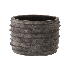 Maceta rustica baja de piedra con diseno de ondas color carbon dimensiones 5"x5.4"