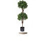Maceta negra con doble arbusto plástico a prueba de uv boxwood doble bola 48 "