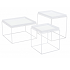 Mesa nestling pequeña para exterior con estructura blanca