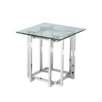 Mesa de acento de acero inoxidable color plata