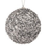 Esfera de hielo de lentejuelas 5" color gris y plateado