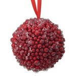 Esfera colgante con diseño de bayas rojas heladas de 5"