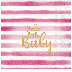 Paquete de 20 servilletas 5″x5″ lineas rosadas hello little baby