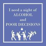 Servilletas de papel de 5 x 5" color morado  i need  a night of alcohol