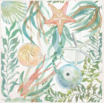 Servilleta Lnch Watercolor Coast, 20 uni.