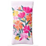 Estuche para anteojos en diseño de flores color blanco  3.5 x 7"