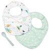Set de 2 baberos en diseno de nave espacial y estrellas