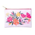 Bolsa organizadora de diseño flores en color blanco  de 8 x 5.5"