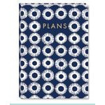 Agenda planificadora en color azul y flores blancas