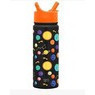 Botella de acero inoxidable summit kids color negra con diseño solar 18 oz