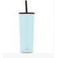 Vaso clasico con pajilla celeste claro 24 oz