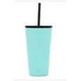 Vaso clasico con pajilla celeste oasis 16oz