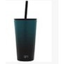 Vaso clasico con pajilla verde oscuro 16oz