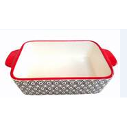 Recipiente para hornear y servir  con estampado a mano 8 x 4.75 x 1.75 " decoracion gris