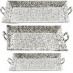 Bandeja de aluminio rectangular plateada 15''